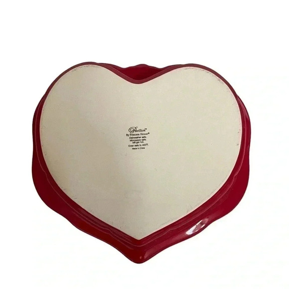 Princess House Pavillion Berry Heart Shaped Red Bake and Serve Bowl Pan - Picture 2 of 14